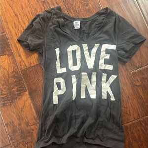 Victoria's Secret Black Tee with White Print